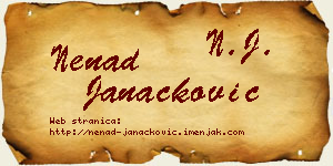 Nenad Janaćković vizit kartica